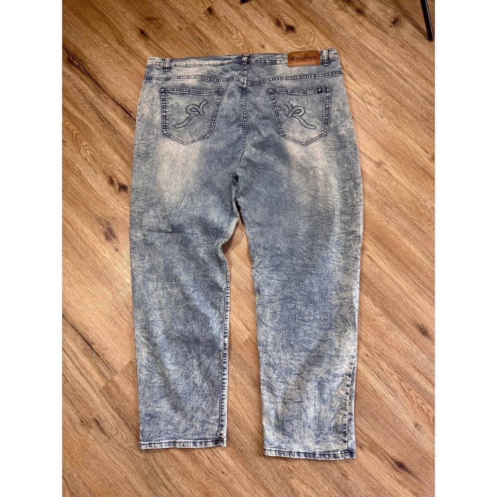 Rocawear Slim Fit Jeans Men’s 46x34 Light Wash Y2K Hip Hop Streetwear Denim
